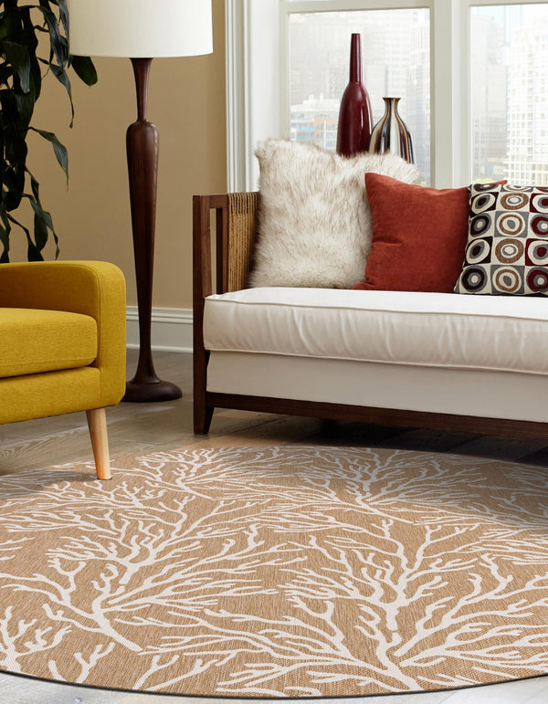 Seaside Haven Rugs Collection Area Rug -  Pebblestone Round Taupe  lifestyle 10