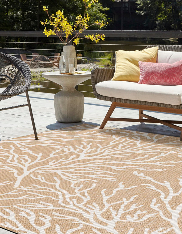 Seaside Haven Rugs Collection Area Rug -  Pebblestone Square Taupe  lifestyle 3