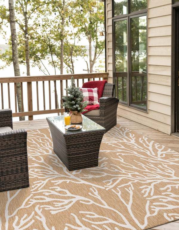 Seaside Haven Rugs Collection Area Rug -  Pebblestone Square Taupe  lifestyle 5