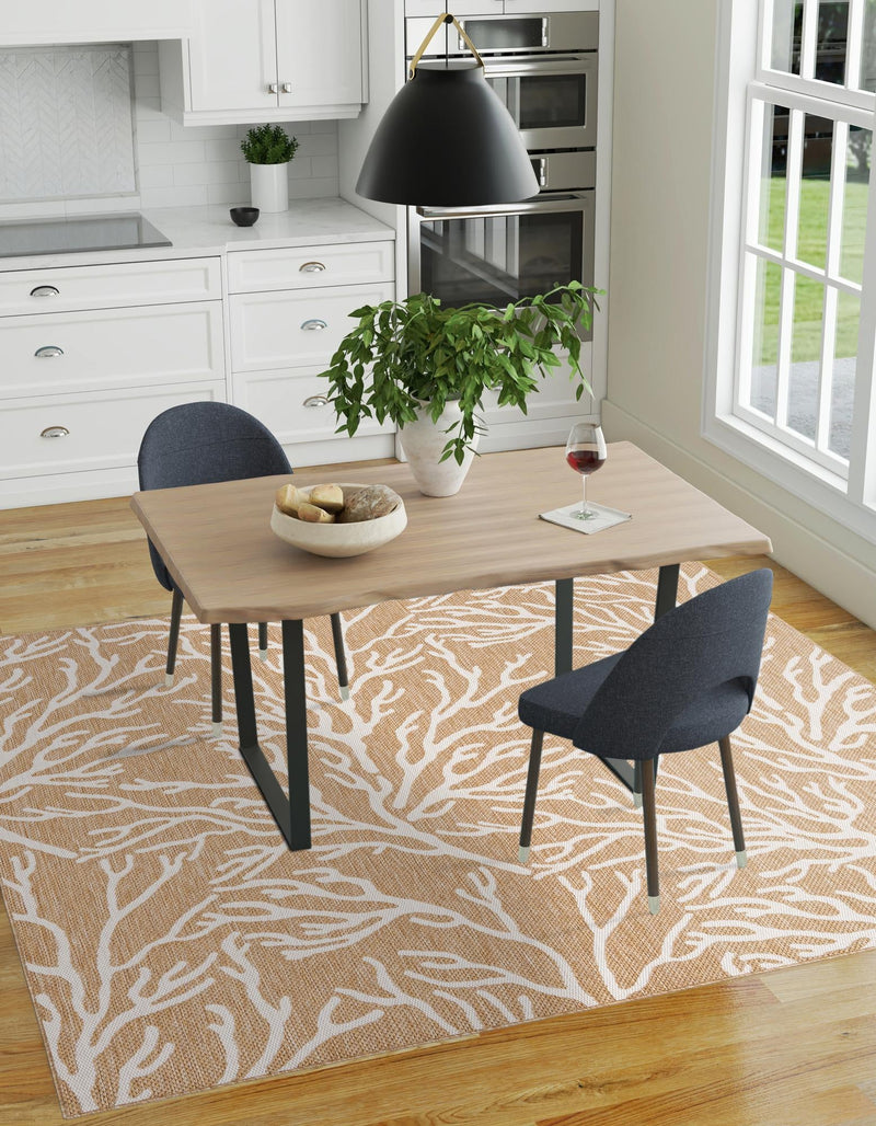 Seaside Haven Rugs Collection Area Rug -  Pebblestone Square Taupe  lifestyle 8
