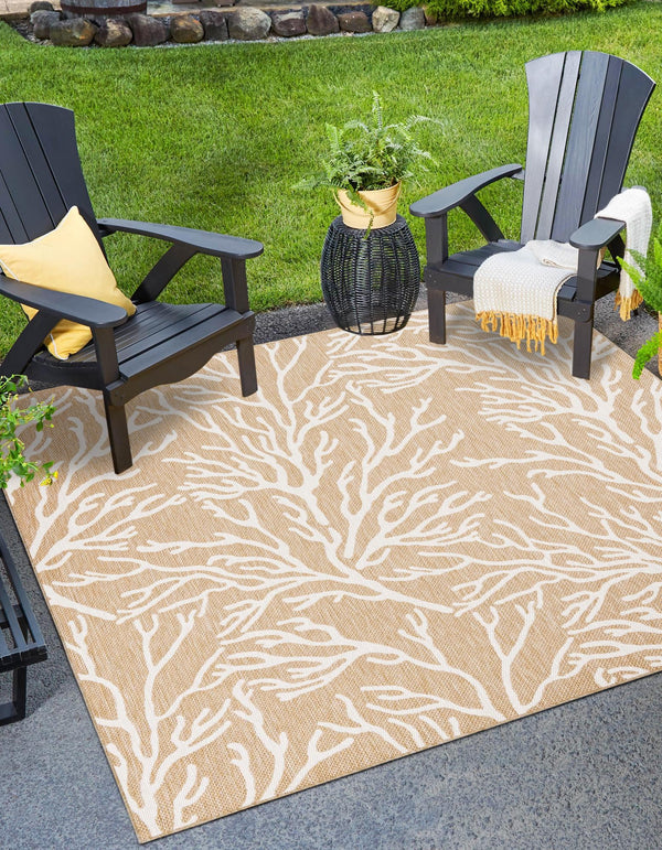Seaside Haven Rugs Collection Area Rug -  Pebblestone Square Taupe  lifestyle 9