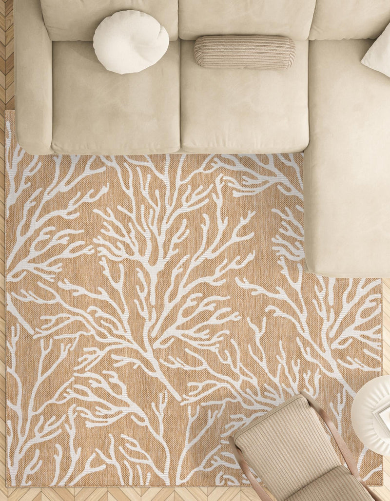 Seaside Haven Rugs Collection Area Rug -  Pebblestone Square Taupe  lifestyle 10