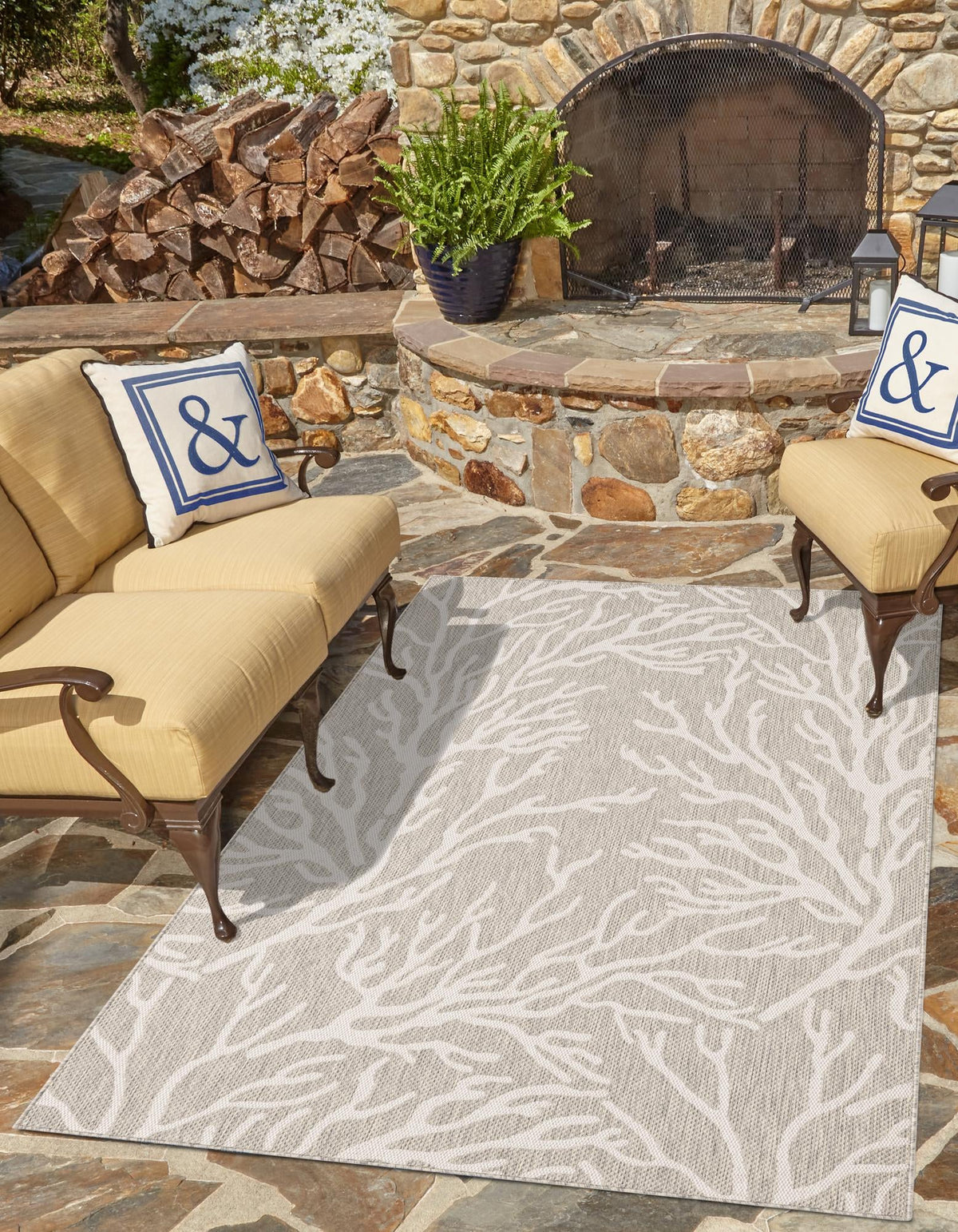 Seaside Haven Rugs Collection Area Rug -  Pebblestone Rectangle Gray  lifestyle 0