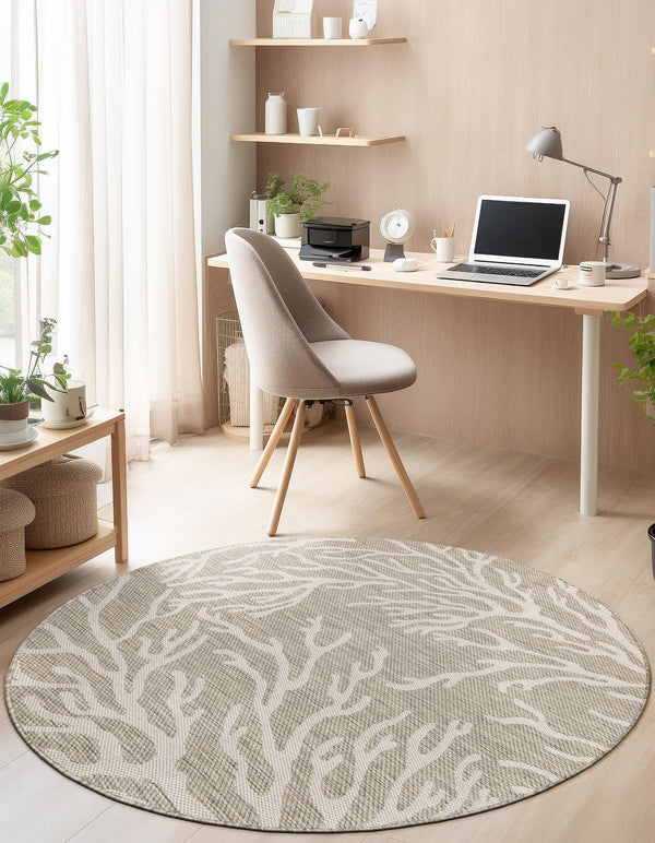 Seaside Haven Rugs Collection Area Rug -  Pebblestone Round Gray  lifestyle 82