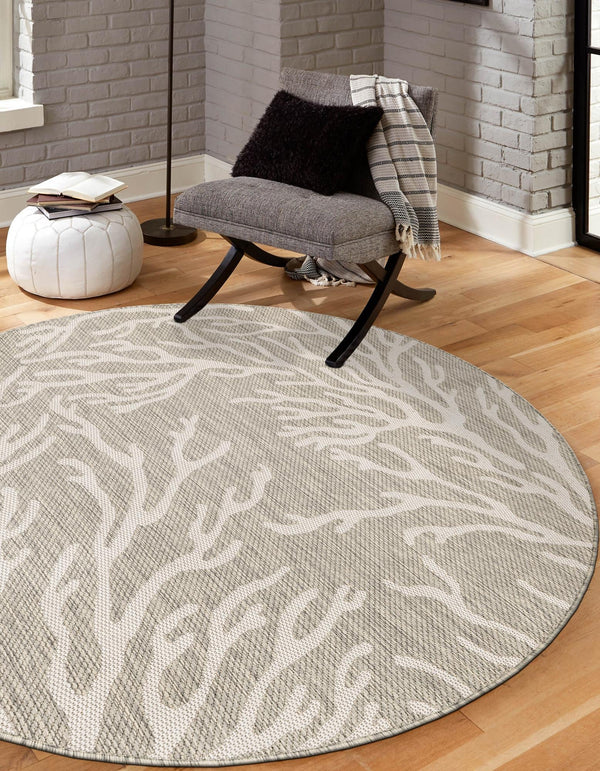 Seaside Haven Rugs Collection Area Rug -  Pebblestone Round Gray  lifestyle 142