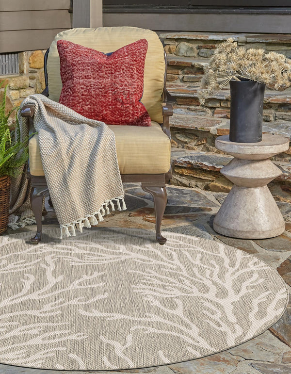 Seaside Haven Rugs Collection Area Rug -  Pebblestone Round Gray  lifestyle 152