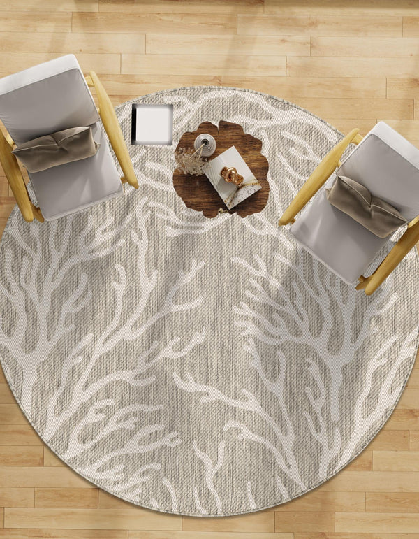 Seaside Haven Rugs Collection Area Rug -  Pebblestone Round Gray  lifestyle 162