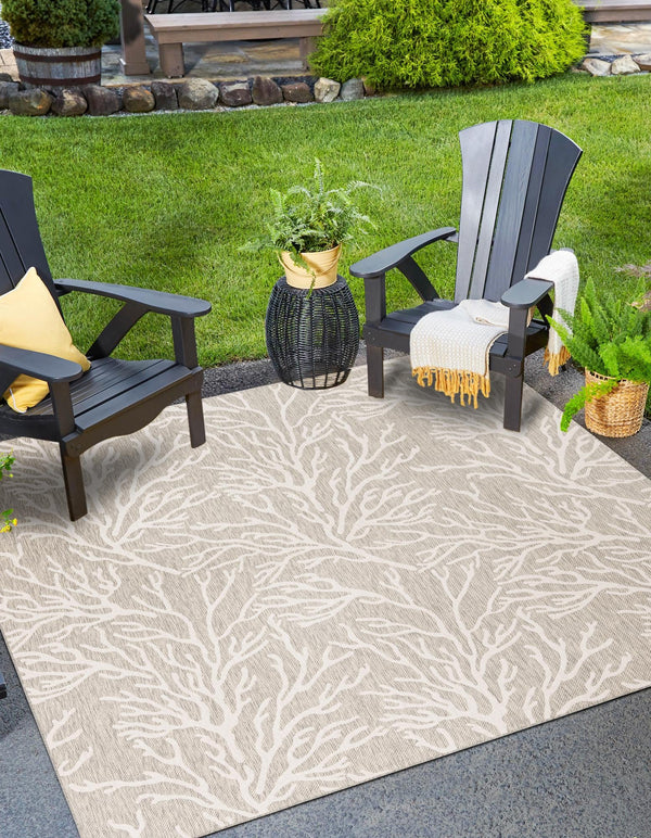 Seaside Haven Rugs Collection Area Rug -  Pebblestone Square Gray  lifestyle 96