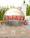 Seaside Haven Rugs Collection Area Rug -  Wavecrest Rectangle Taupe  lifestyle 3