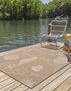 Seaside Haven Rugs Collection Area Rug -  Wavecrest Rectangle Taupe  lifestyle 7