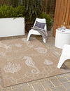 Seaside Haven Rugs Collection Area Rug -  Wavecrest Rectangle Taupe  lifestyle 10
