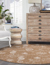 Seaside Haven Rugs Collection Area Rug -  Wavecrest Round Taupe  lifestyle 157