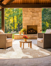 Seaside Haven Rugs Collection Area Rug -  Wavecrest Round Taupe  lifestyle 169