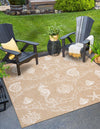 Seaside Haven Rugs Collection Area Rug -  Wavecrest Square Taupe  lifestyle 3