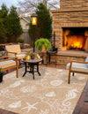 Seaside Haven Rugs Collection Area Rug -  Wavecrest Square Taupe  lifestyle 5