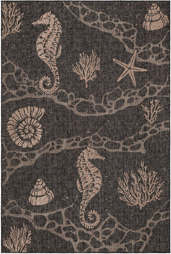 Seaside Haven Rugs Collection Area Rug -  Wavecrest Rectangle Black Main