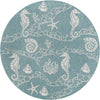 Seaside Haven Rugs Collection Area Rug -  Wavecrest Round Aqua Blue  lifestyle 77