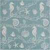 Seaside Haven Rugs Collection Area Rug -  Wavecrest Square Aqua Blue  lifestyle 79