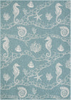 Seaside Haven Rugs Collection Area Rug -  Wavecrest Rectangle Aqua Main