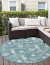 Seaside Haven Rugs Collection Area Rug -  Wavecrest Round Aqua  lifestyle 93