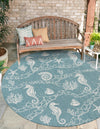 Seaside Haven Rugs Collection Area Rug -  Wavecrest Round Aqua  lifestyle 117