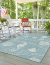 Seaside Haven Rugs Collection Area Rug -  Wavecrest Rectangle Aqua  lifestyle 0