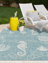 Seaside Haven Rugs Collection Area Rug -  Wavecrest Rectangle Aqua  lifestyle 4