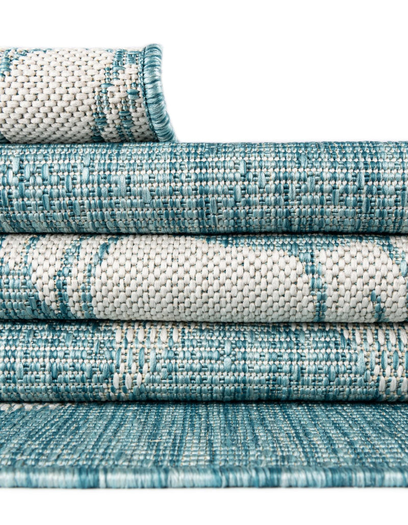 Seaside Haven Rugs Collection Area Rug -  Wavecrest Rectangle Aqua Blue  lifestyle 25