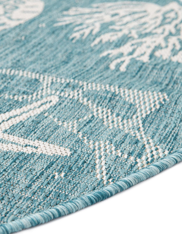 Seaside Haven Rugs Collection Area Rug -  Wavecrest Round Aqua  lifestyle 193