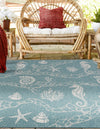 Seaside Haven Rugs Collection Area Rug -  Wavecrest Square Aqua  lifestyle 167