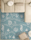 Seaside Haven Rugs Collection Area Rug -  Wavecrest Square Aqua  lifestyle 179