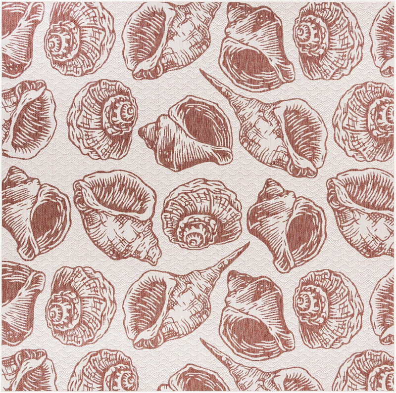 Seaside Haven Rugs Collection Area Rug -  Lighthouse (Ivory Rust Red) Square Ivory Rust Red Main