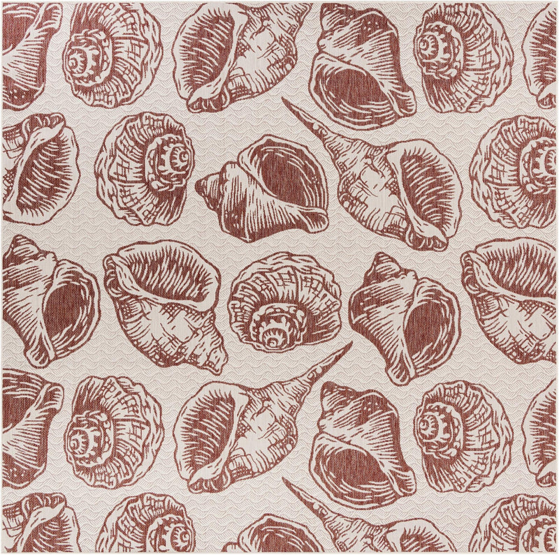Seaside Haven Rugs Collection Area Rug -  Lighthouse Square Rust Red and Ivory  lifestyle 55