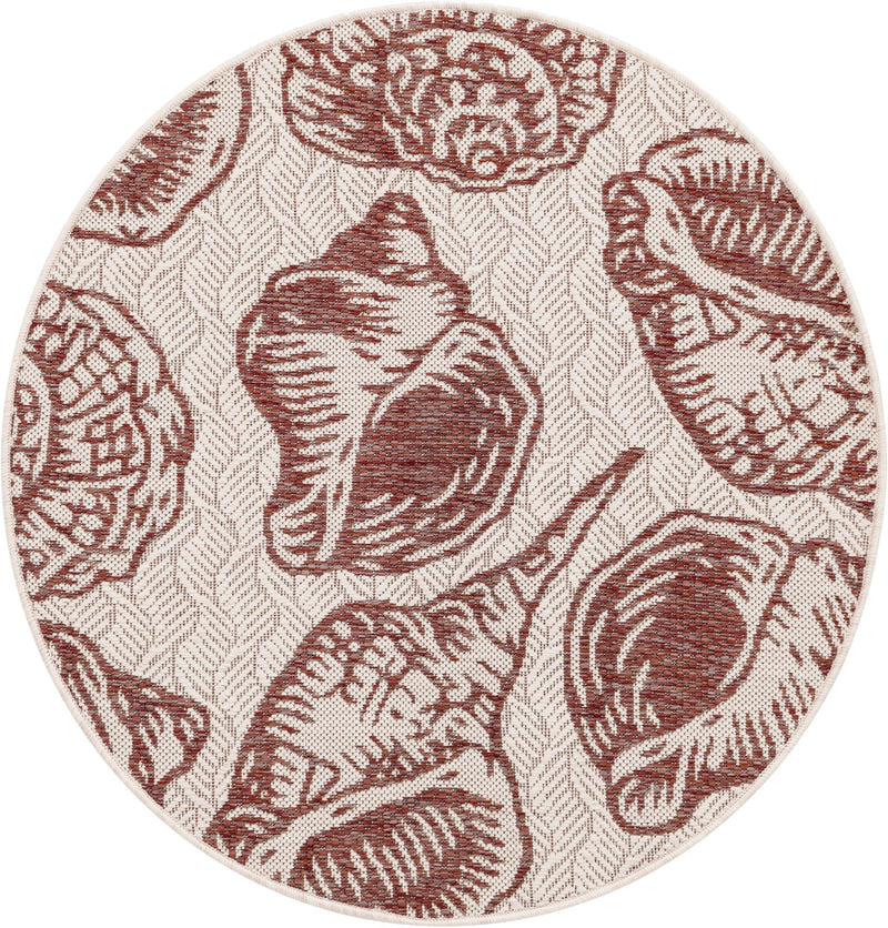Seaside Haven Rugs Collection Area Rug -  Lighthouse Round Rust Red and Ivory  lifestyle 53