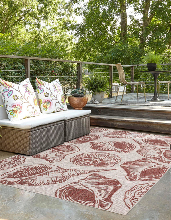 Seaside Haven Rugs Collection Area Rug -  Lighthouse (Ivory Red) Rectangle Ivory Red  lifestyle 5