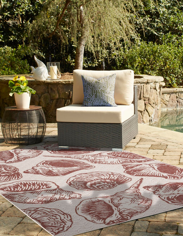 Seaside Haven Rugs Collection Area Rug -  Lighthouse (Ivory Red) Rectangle Ivory Red  lifestyle 7