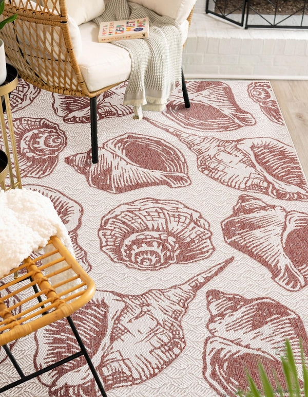 Seaside Haven Rugs Collection Area Rug -  Lighthouse (Ivory Red) Rectangle Ivory Red  lifestyle 11