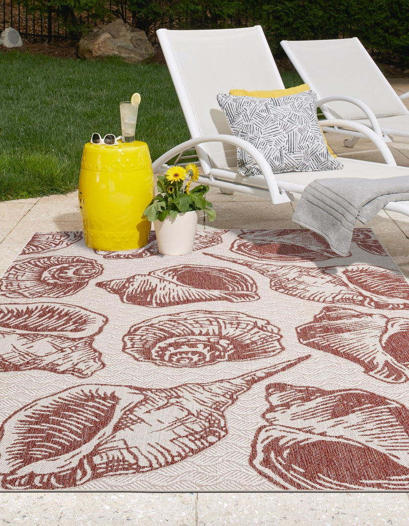Seaside Haven Rugs Collection Area Rug -  Lighthouse (Ivory Rust Red) Rectangle Ivory Rust Red  lifestyle 3