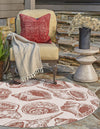 Seaside Haven Rugs Collection Area Rug -  Lighthouse (Ivory Rust Red) Round Ivory Rust Red  lifestyle 0
