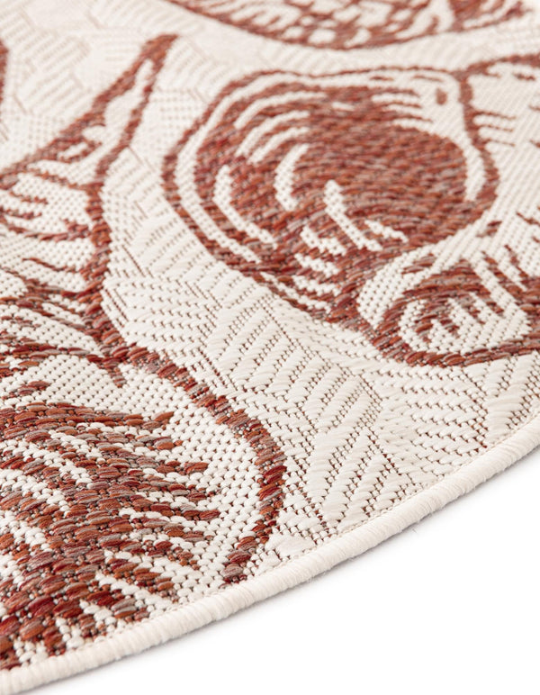 Seaside Haven Rugs Collection Area Rug -  Lighthouse (Ivory Rust Red) Round Ivory Rust Red  lifestyle 17
