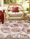Seaside Haven Rugs Collection Area Rug -  Lighthouse (Ivory Rust Red) Square Ivory Rust Red  lifestyle 2