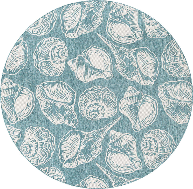 Seaside Haven Rugs Collection Area Rug -  Lighthouse (Aqua) Round Aqua  lifestyle 15
