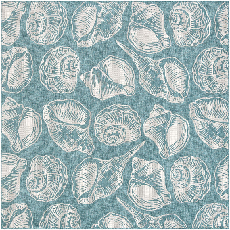 Seaside Haven Rugs Collection Area Rug -  Lighthouse (Aqua) Square Aqua Main