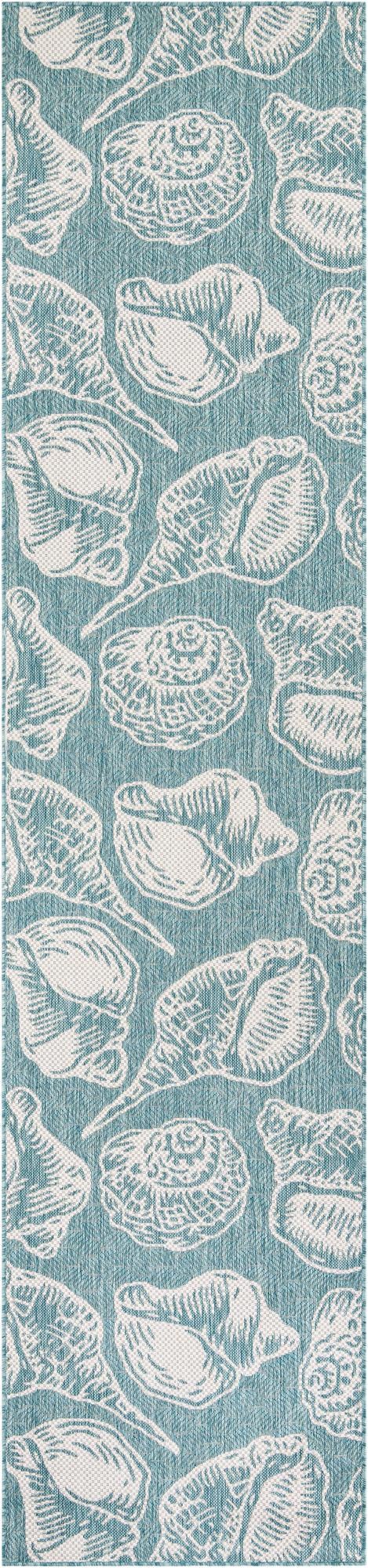 Seaside Haven Rugs Collection Area Rug -  Lighthouse (Aqua) Runner Aqua Main