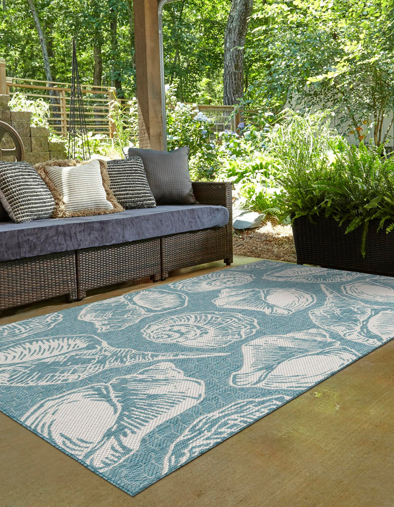Seaside Haven Rugs Collection Area Rug -  Lighthouse (Aqua) Rectangle Aqua  lifestyle 2