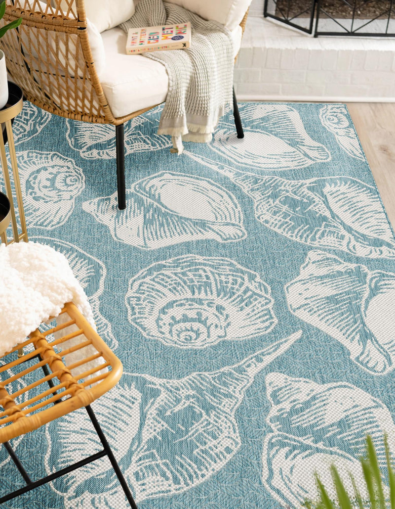 Seaside Haven Rugs Collection Area Rug -  Lighthouse (Aqua) Rectangle Aqua  lifestyle 3