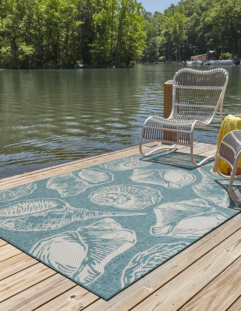 Seaside Haven Rugs Collection Area Rug -  Lighthouse (Aqua) Rectangle Aqua  lifestyle 4