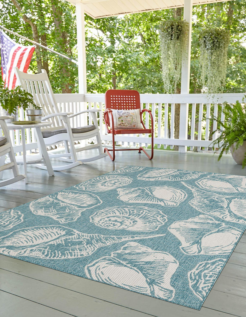 Seaside Haven Rugs Collection Area Rug -  Lighthouse (Aqua) Rectangle Aqua  lifestyle 5