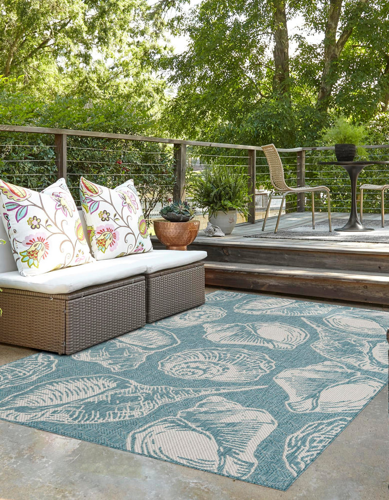 Seaside Haven Rugs Collection Area Rug -  Lighthouse (Aqua) Rectangle Aqua  lifestyle 9