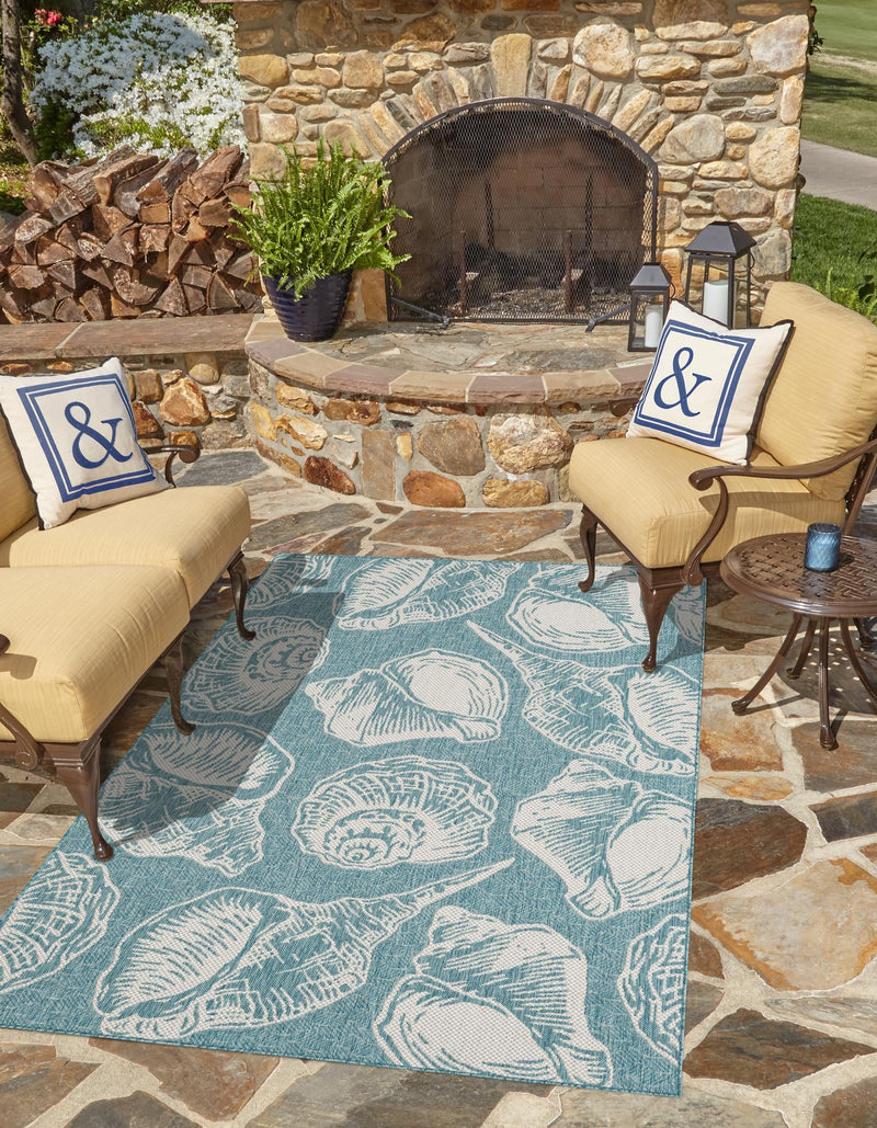 Seaside Haven Rugs Collection Area Rug -  Lighthouse (Aqua) Rectangle Aqua  lifestyle 10